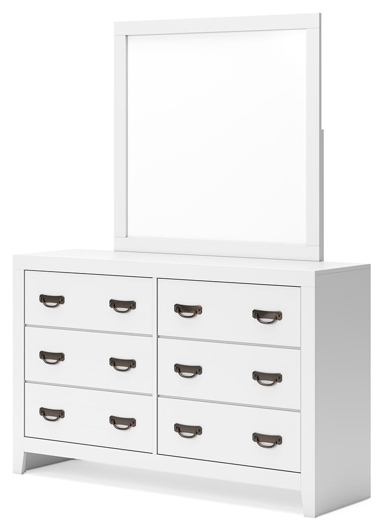 Binterglen California  Panel Bed With Mirrored Dresser