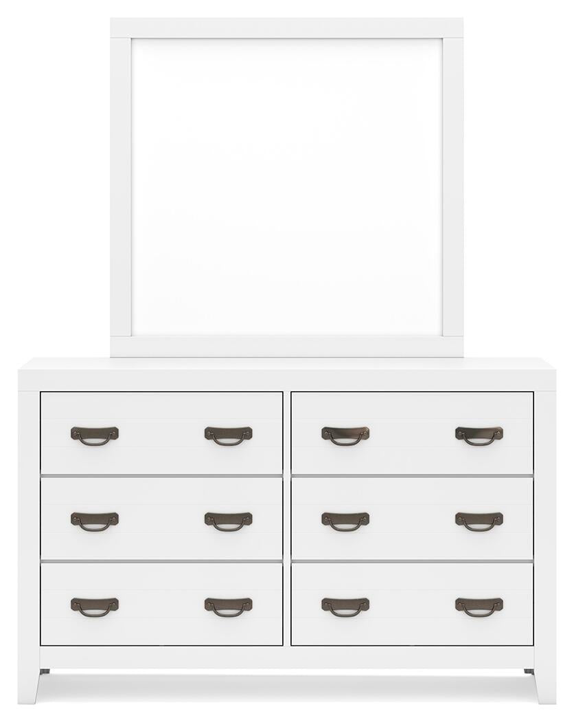 Binterglen California  Panel Bed With Mirrored Dresser And Nightstand