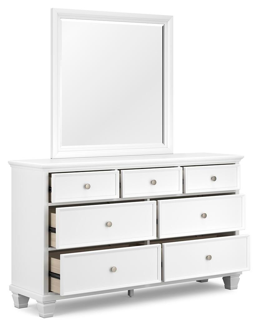 Fortman  Panel Bed With Mirrored Dresser, Chest And Nightstand