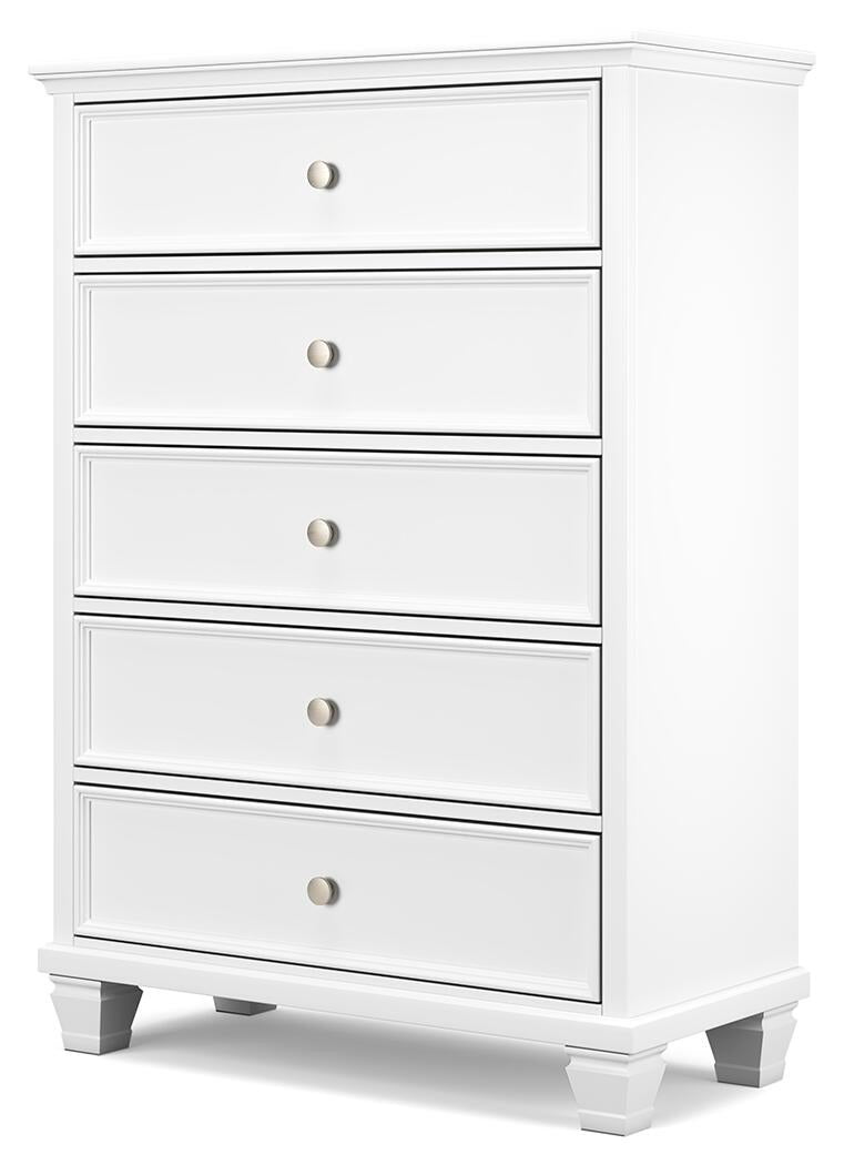 Fortman California  Panel Bed With Mirrored Dresser, Chest And Nightstand