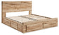 Hyanna  Panel Storage Bed With 2 Under Bed Storage Drawers, Dresser And Mirror