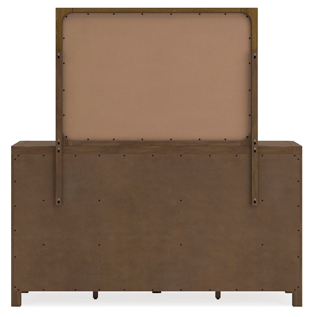 Cabalynn California  Upholstered Bed With Mirrored Dresser, Chest And Nightstand