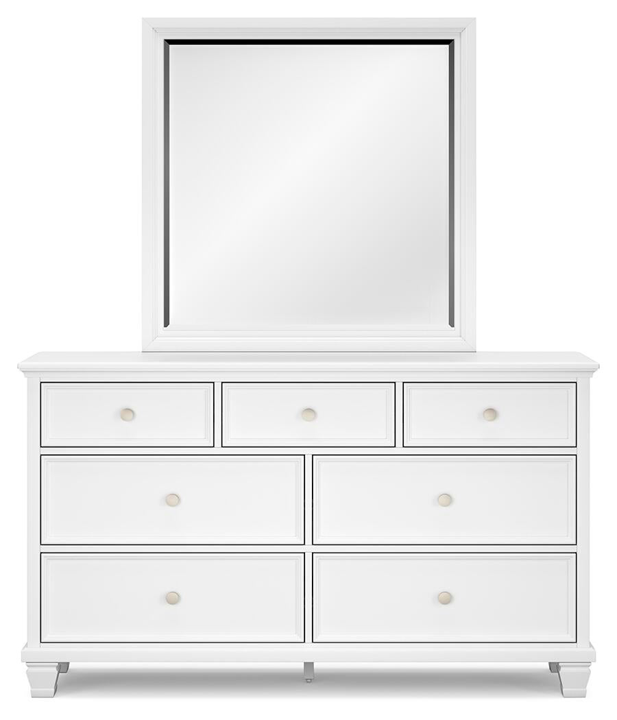 Fortman  Panel Bed With Mirrored Dresser, Chest And Nightstand