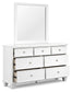Fortman  Panel Bed With Mirrored Dresser And Nightstand