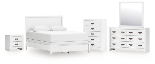 Binterglen  Panel Bed, Dresser, Mirror, Chest And Nightstand