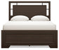 Covetown  Panel Bed With Mirrored Dresser And Nightstand