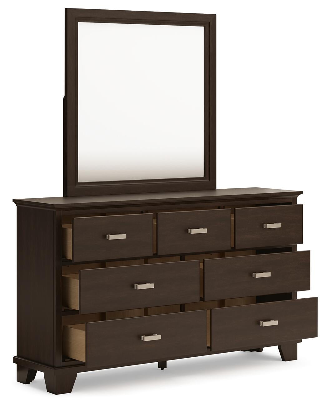 Covetown  Panel Bed, Dresser, Mirror, Chest And Nightstand