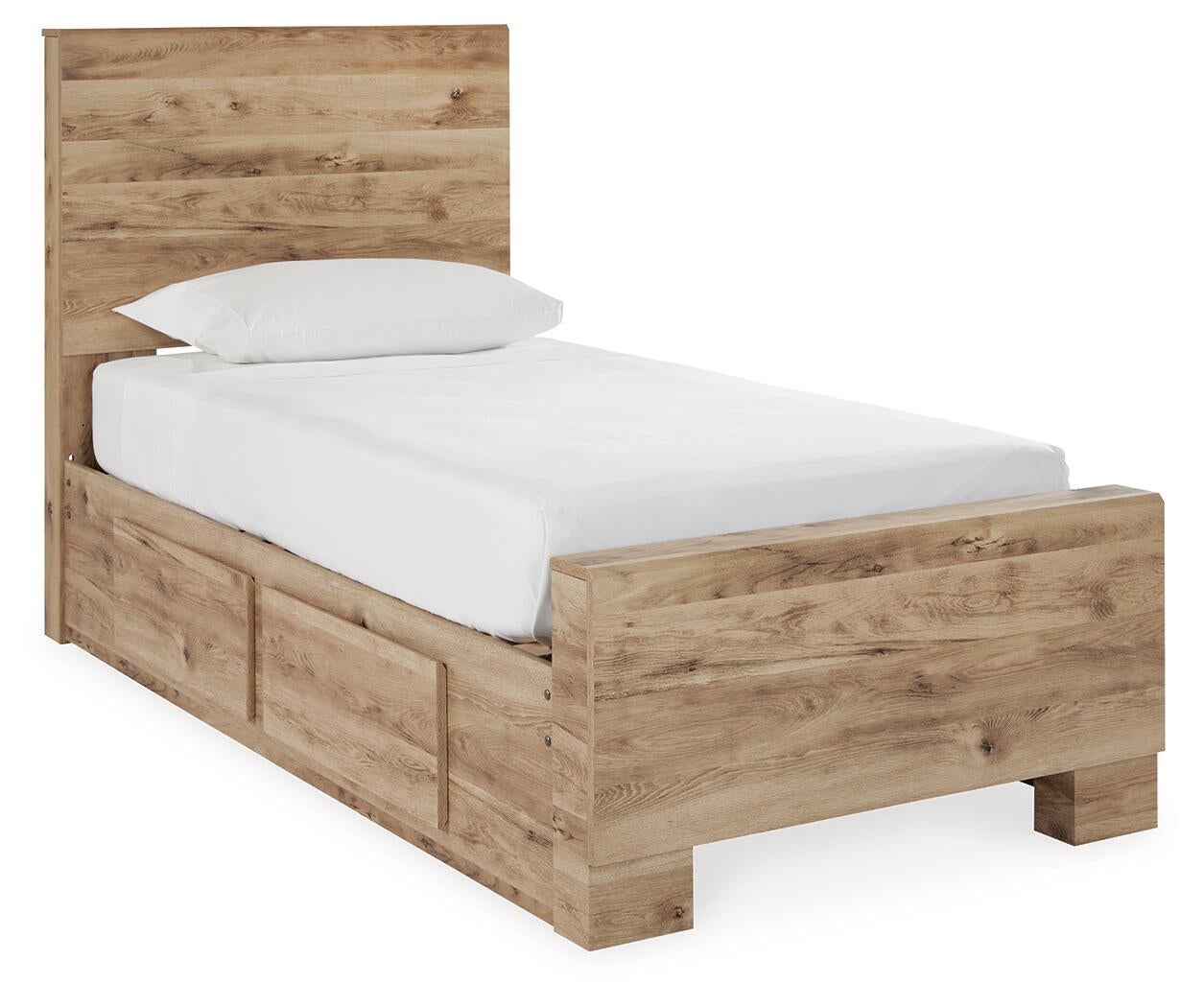 Hyanna  Panel Bed With 1 Side Storage, Dresser, Mirror And Nightstand