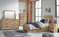 Hyanna  Panel Bed With 1 Side Storage, Dresser, Mirror And Nightstand