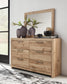 Hyanna  Panel Bed With 1 Side Storage, Dresser, Mirror And Nightstand