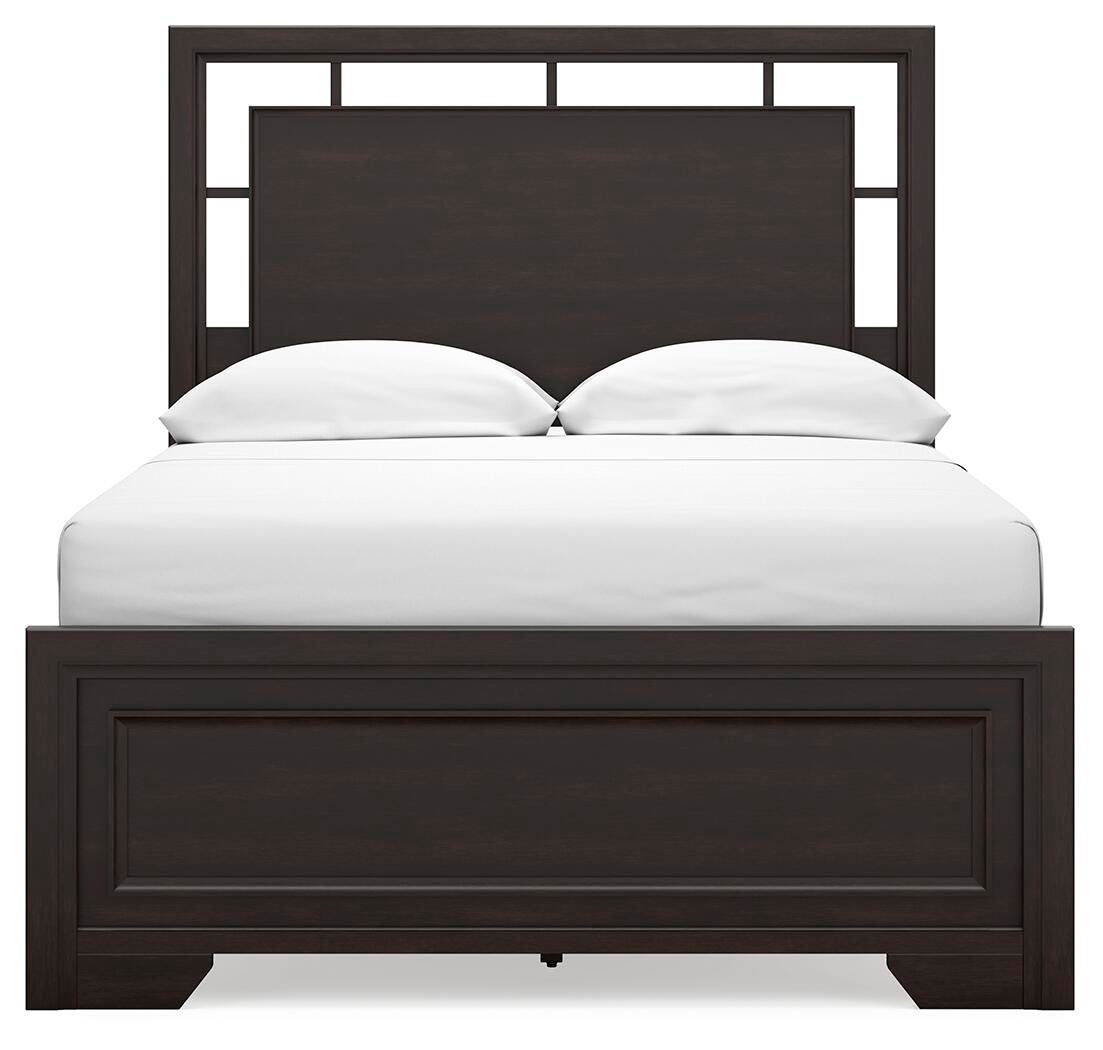 Covetown  Panel Bed, Dresser, Mirror, Chest And Nightstand