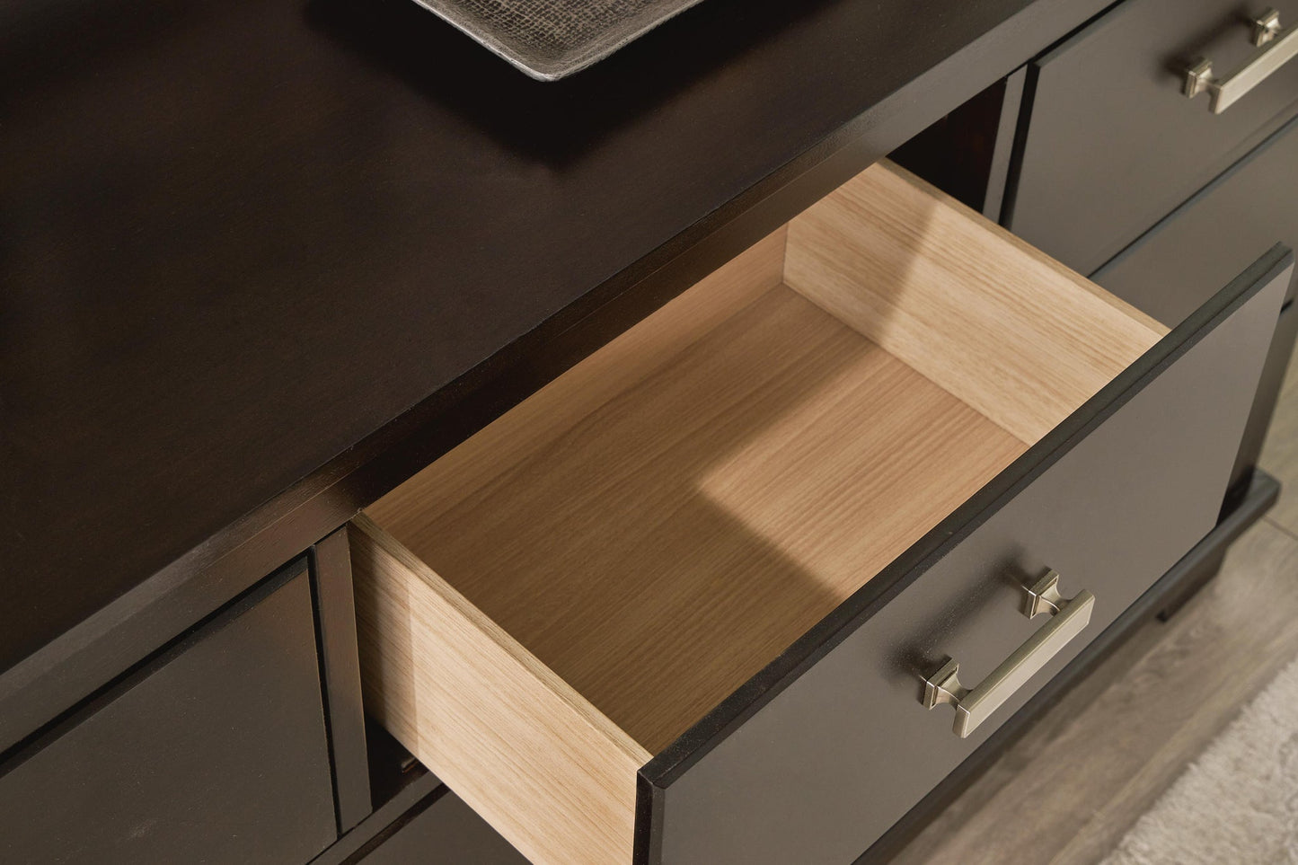 Covetown  Panel Bed, Dresser, Mirror, Chest And Nightstand