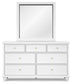 Fortman  Panel Bed With Mirrored Dresser