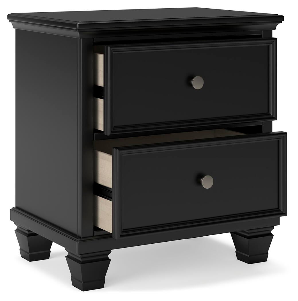 Lanolee California  Panel Bed With Mirrored Dresser, Chest And Nightstand