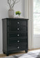 Lanolee California  Panel Bed With Mirrored Dresser, Chest And Nightstand