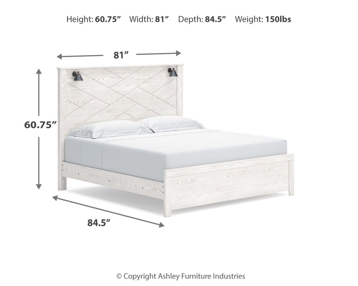 Gerridan  Panel Bed With Mirrored Dresser