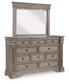 Blairhurst  Panel Bed With Mirrored Dresser