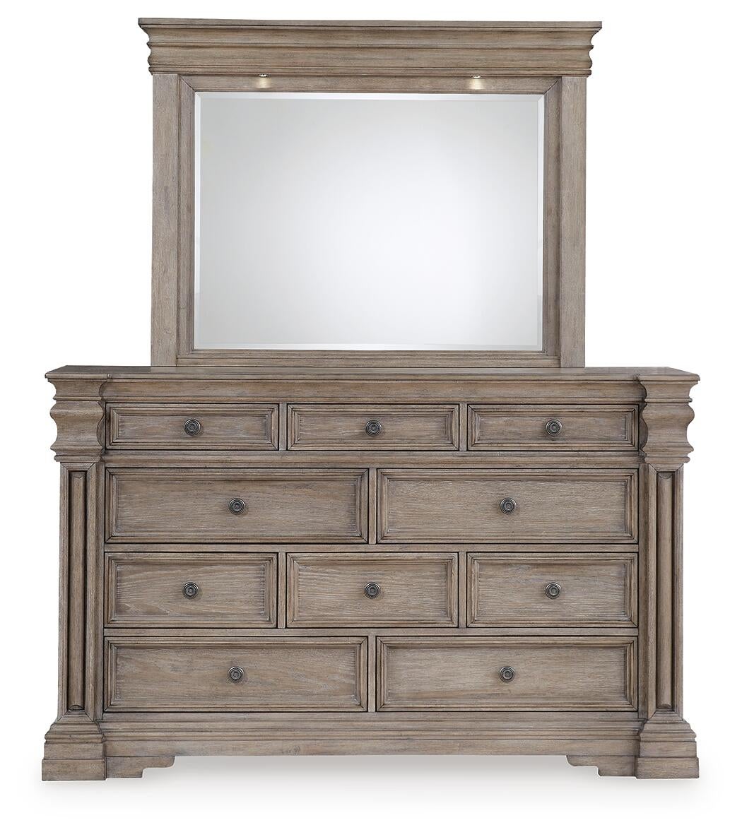 Blairhurst  Panel Bed With Mirrored Dresser