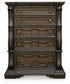 Maylee  Upholstered Bed, Dresser, Mirror, Chest And Nightstand