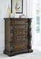 Maylee  Upholstered Bed, Dresser, Mirror, Chest And Nightstand