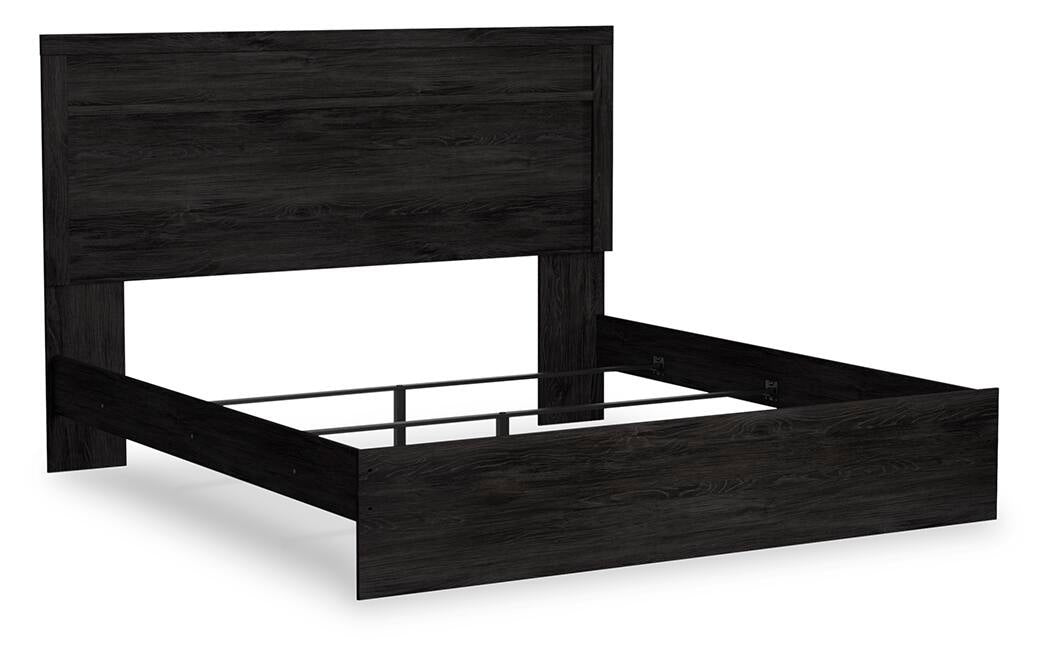 Belachime  Panel Bed With Mirrored Dresser, Chest And Nightstand