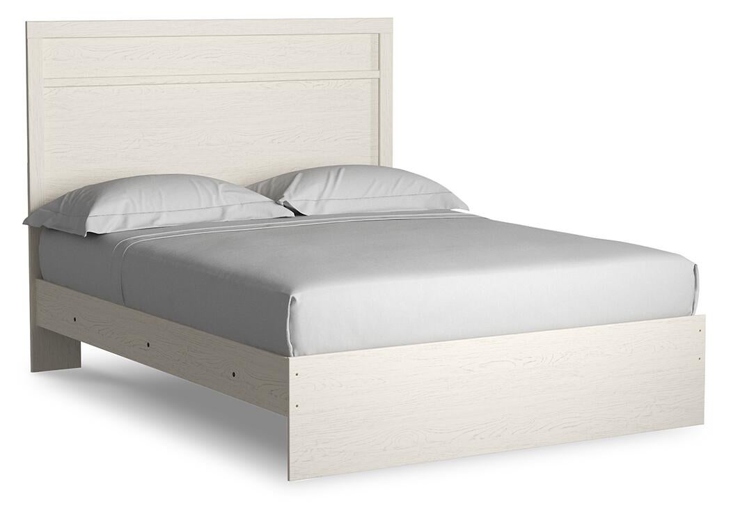 Stelsie  Panel Bed With Mirrored Dresser