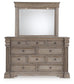 Blairhurst  Panel Bed With Mirrored Dresser And Nightstand