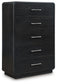 Rowanbeck  Upholstered Panel Bed With Mirrored Dresser, Chest And Nightstand