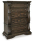 Maylee California  Upholstered Bed, Dresser, Mirror, Chest And Nightstand