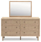 Cielden  Panel Bed With Mirrored Dresser And Nightstand