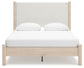 Cadmori  Upholstered Panel Bed With Mirrored Dresser