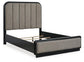 Rowanbeck  Upholstered Panel Bed With Mirrored Dresser