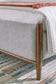 Lyncott  Upholstered Bed With Mirrored Dresser And Nightstand