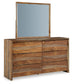 Dressonni  Panel Bed With Mirrored Dresser