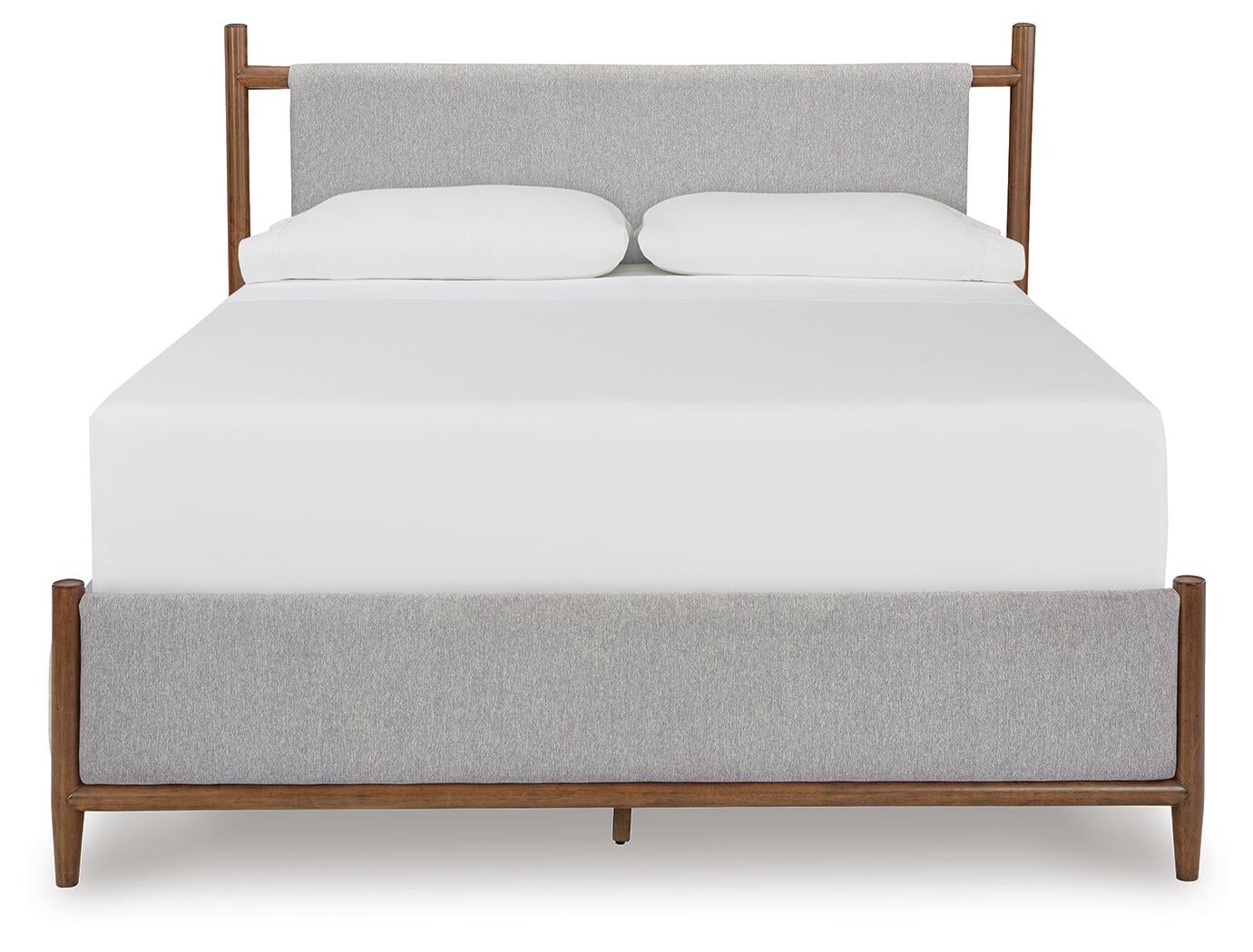 Lyncott California  Upholstered Bed With Mirrored Dresser