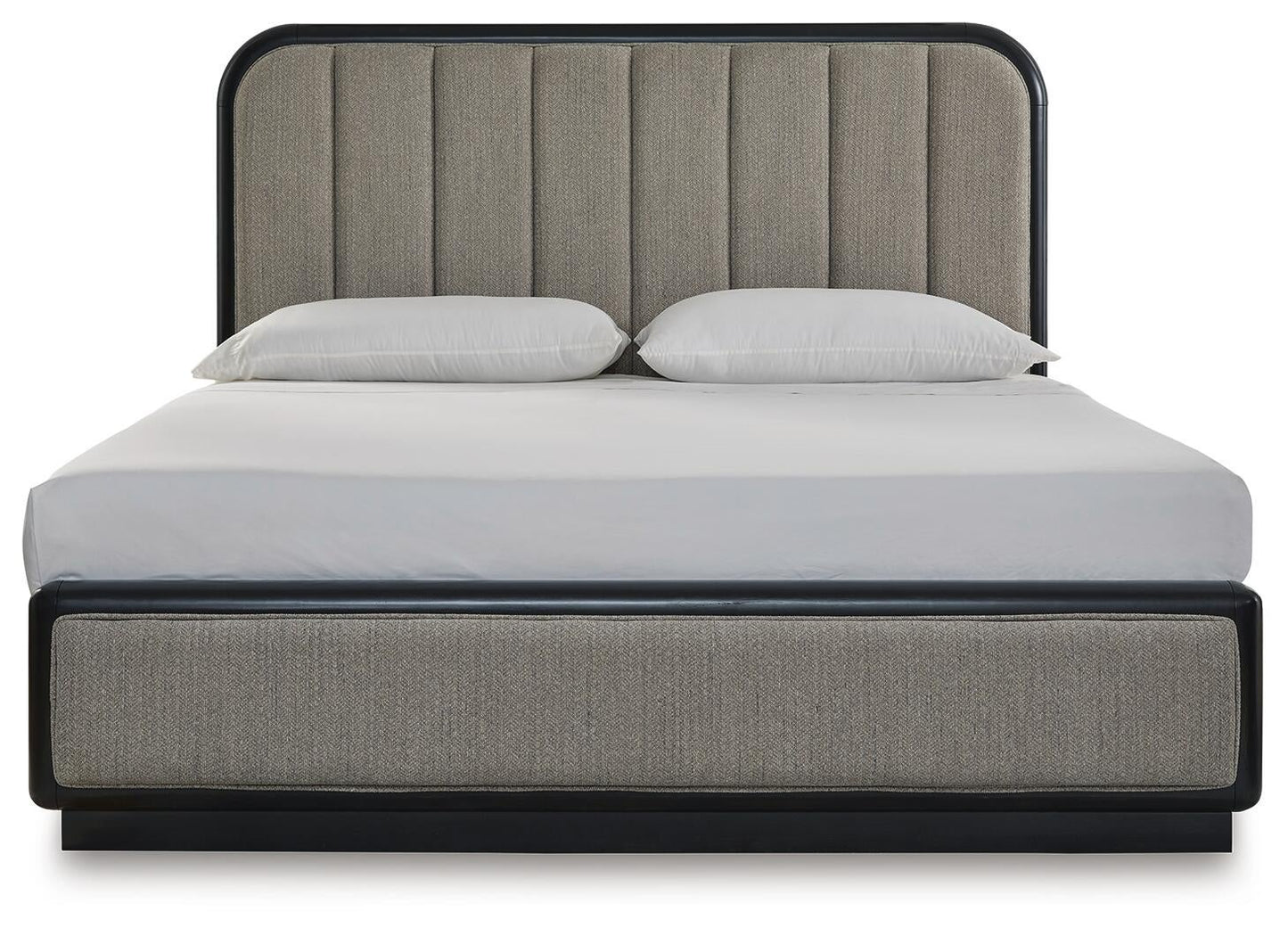 Rowanbeck  Upholstered Panel Bed, Dresser, Mirror, Chest And Nightstand
