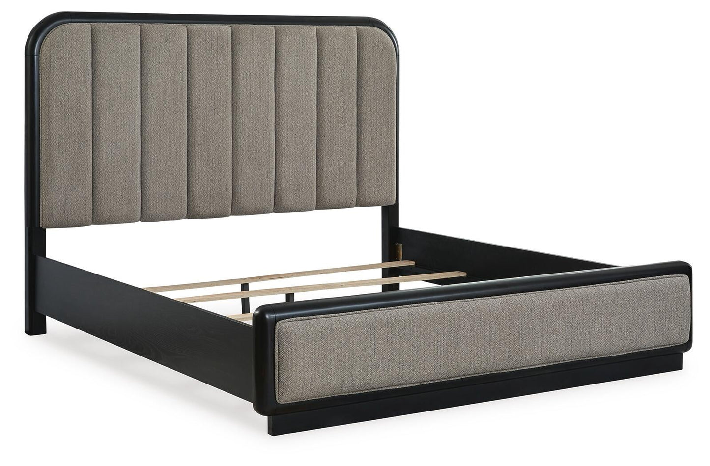 Rowanbeck  Upholstered Panel Bed, Dresser, Mirror, Chest And Nightstand