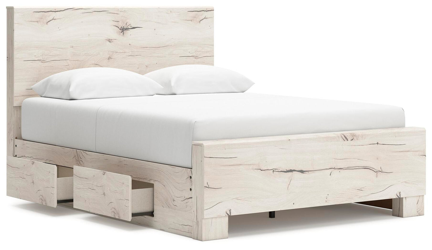 Lawroy  Panel Bed With Storage, Dresser And Mirror