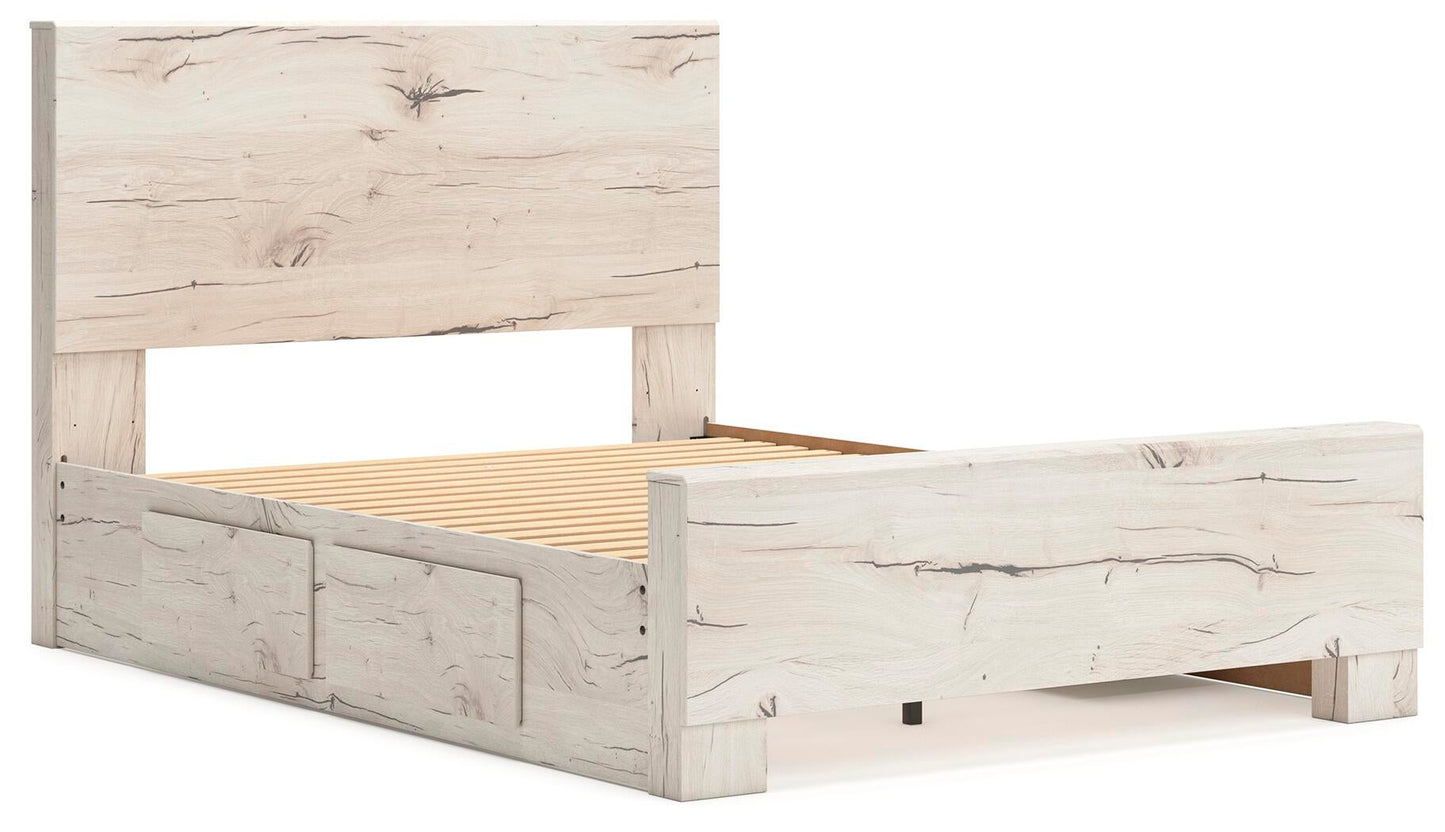 Lawroy  Panel Bed With Storage, Dresser And Mirror