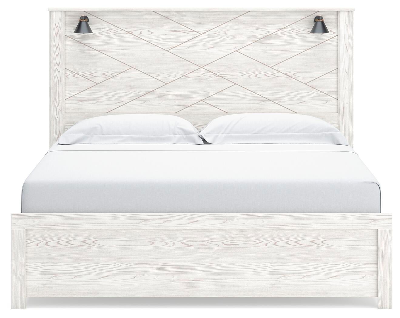 Gerridan  Panel Bed With Mirrored Dresser And Nightstand