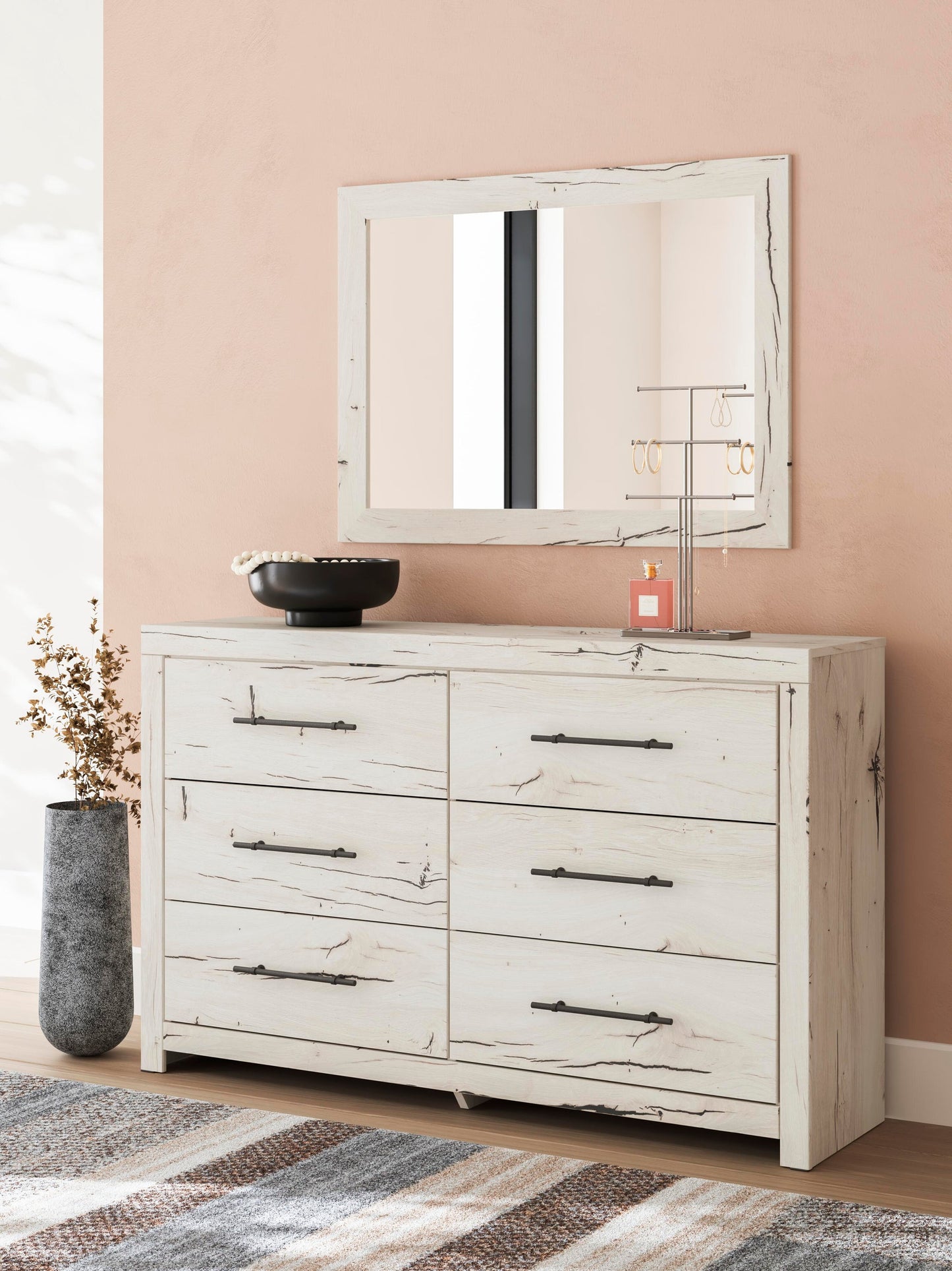 Lawroy  Panel Bed, Dresser, Mirror, Chest And Nightstand