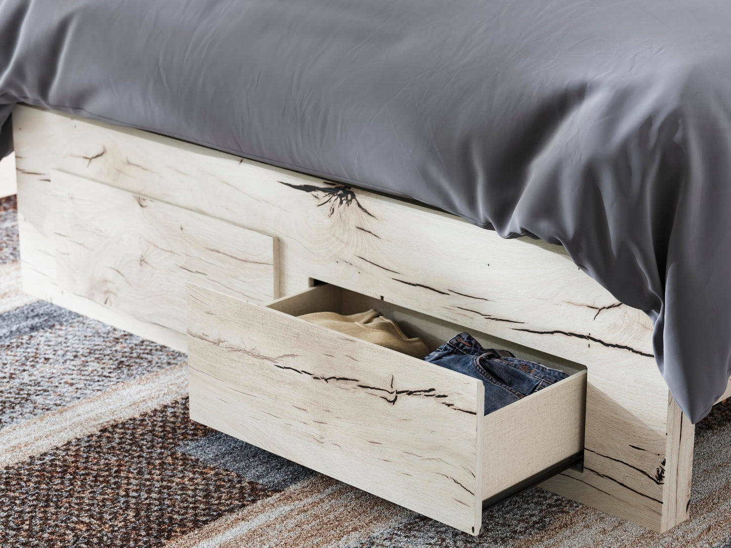 Lawroy  Panel Storage Bed, Dresser And Mirror