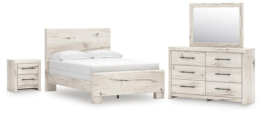 Lawroy  Panel Bed, Dresser, Mirror And Nightstand