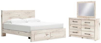 Lawroy  Panel Storage Bed, Dresser And Mirror