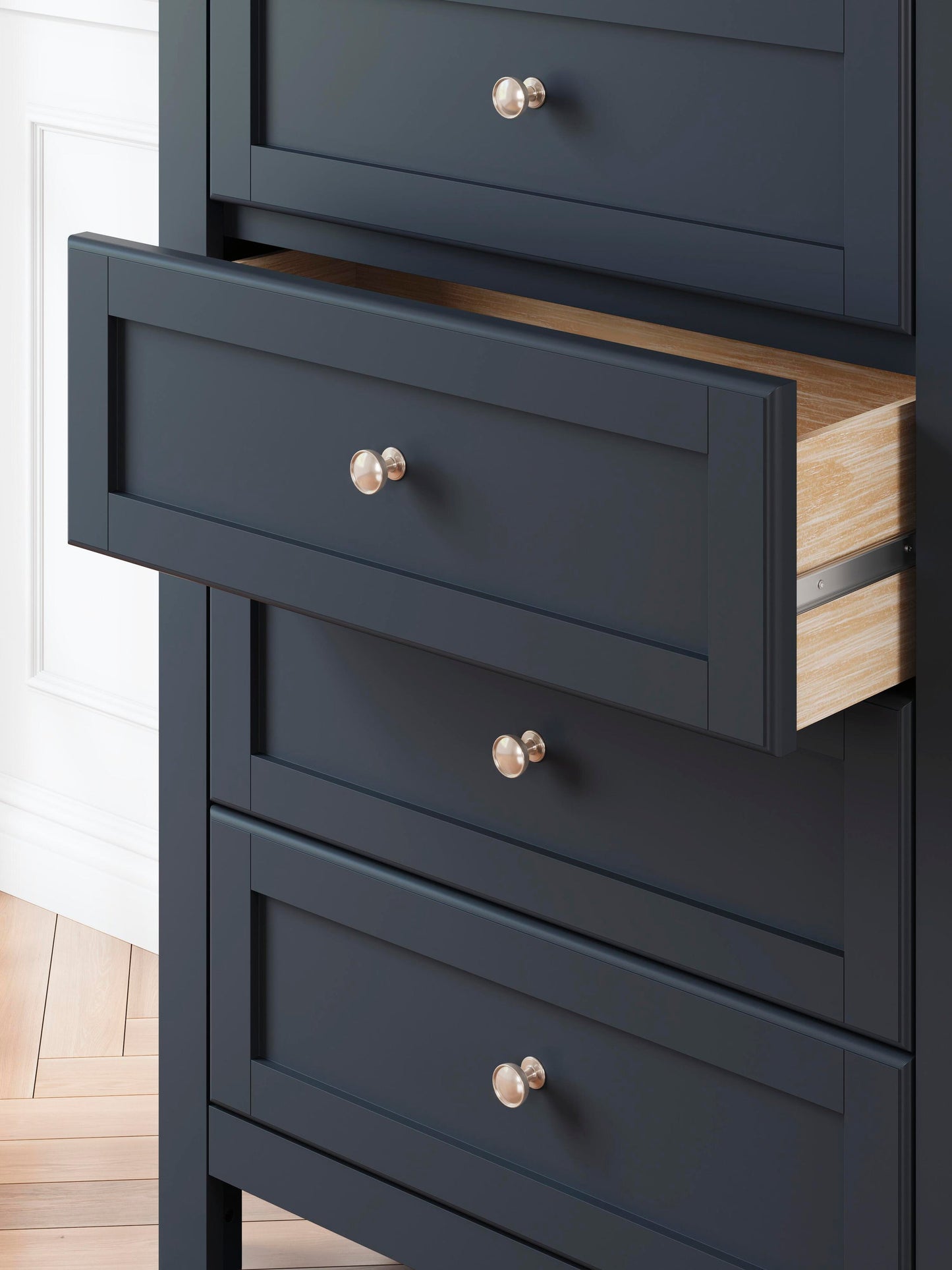 Landocken  Panel Bed, Dresser, Mirror, Chest And Nightstand