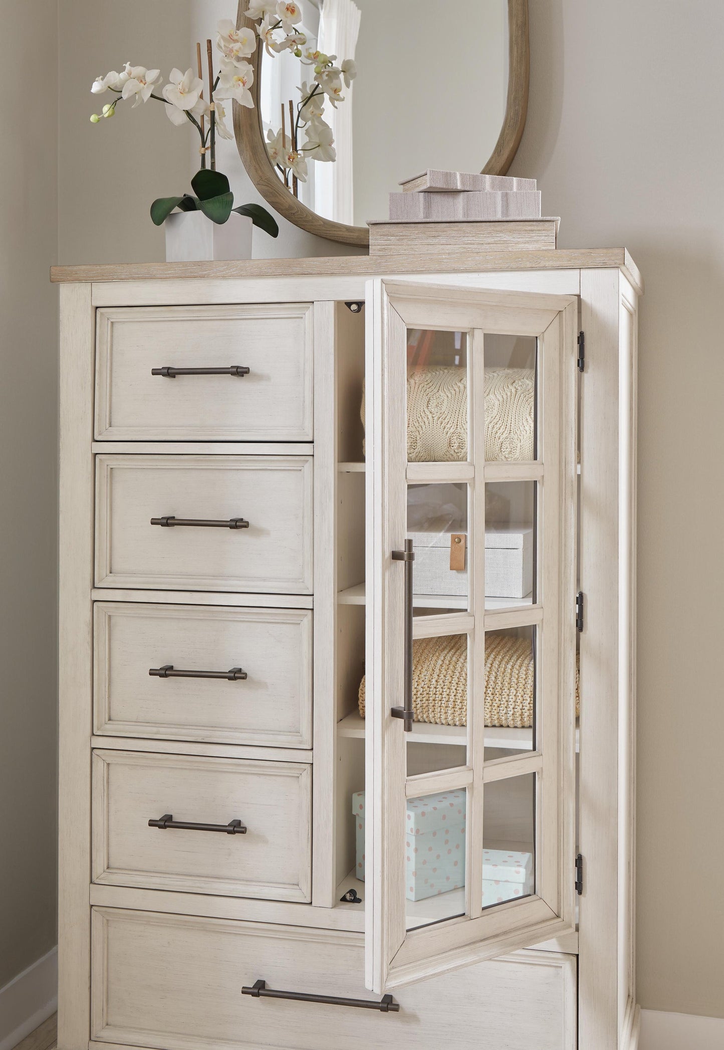 Shaybrock  Panel Bed, Dresser, Mirror, Chest And Nightstand