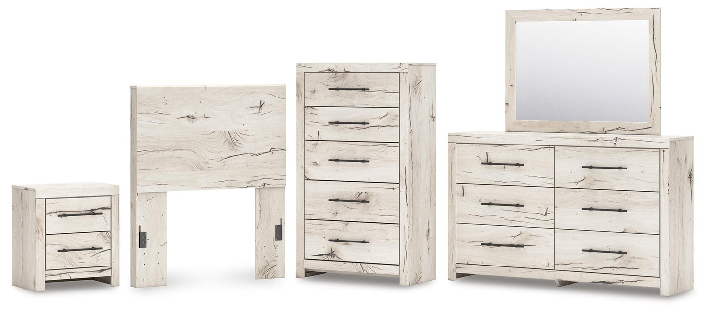 Lawroy  Panel Headboard, Dresser, Mirror, Chest And Nightstand