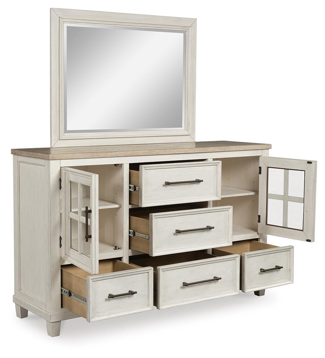 Shaybrock  Panel Bed, Dresser And Mirror
