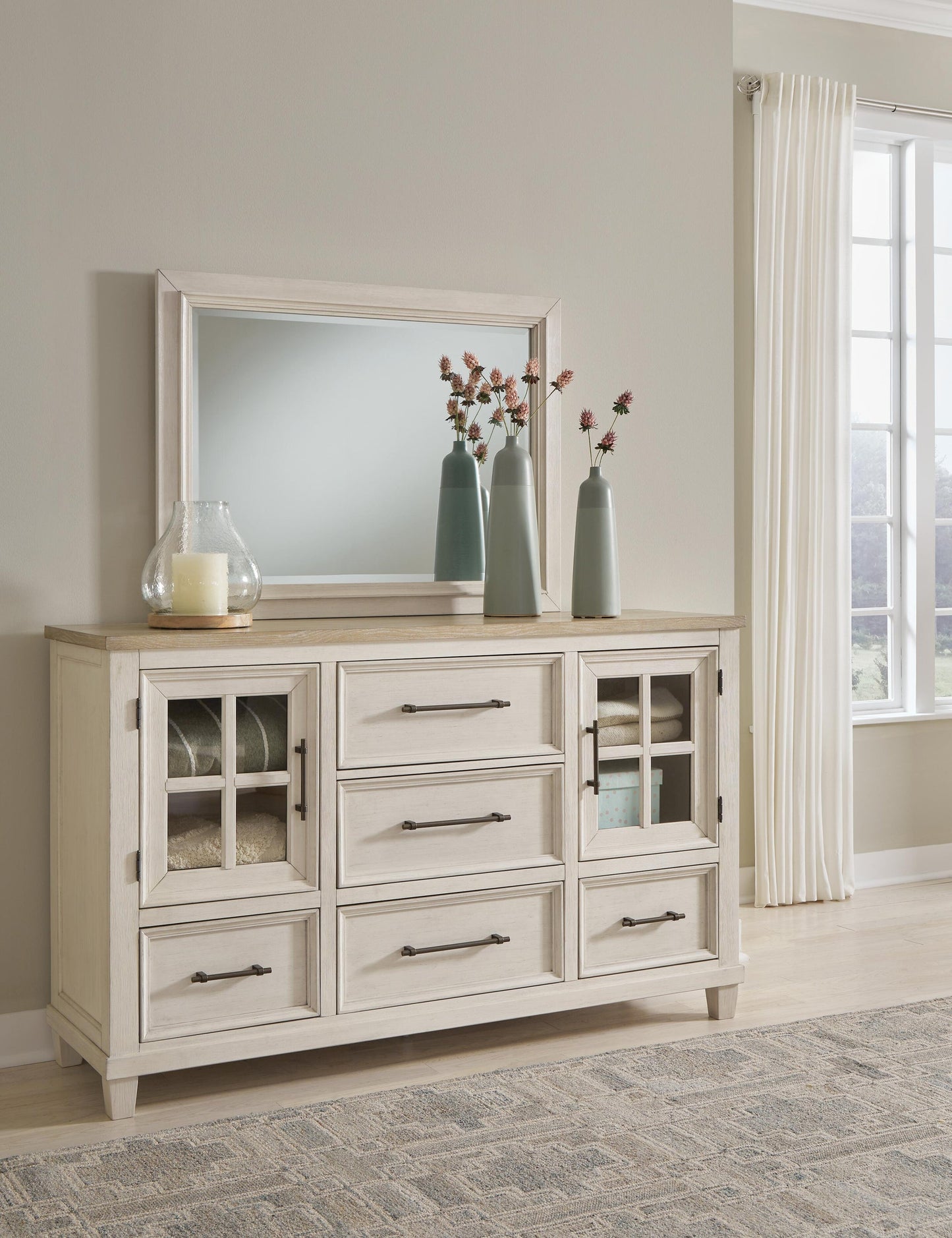 Shaybrock California  Panel Bed, Dresser And Mirror