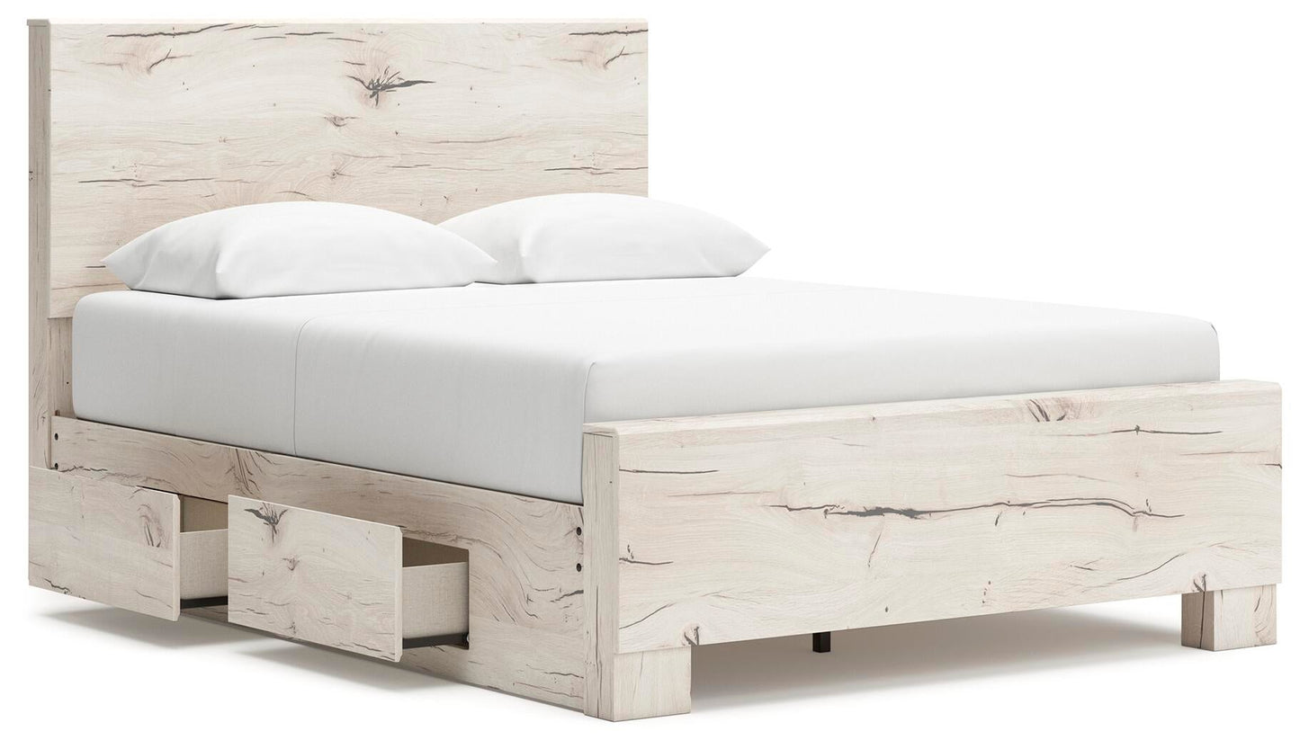 Lawroy  Panel Bed With Storage, Dresser And Mirror